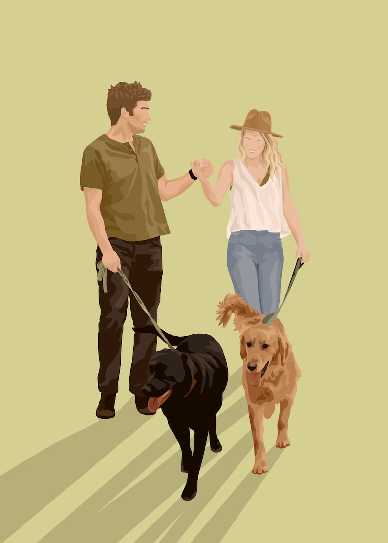 FAST Custom Pet & Parent/Owner Illustrations for Family, Couple, Wall Art, Pet Memorial, Loss, Decor DIGITAL ONLY image 3