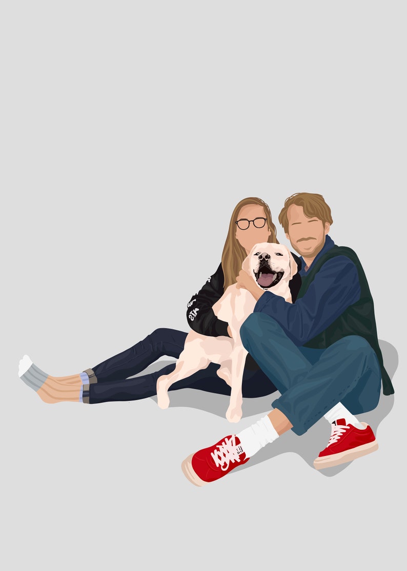 FAST Custom Pet & Parent/Owner Illustrations for Family, Couple, Wall Art, Pet Memorial, Loss, Decor DIGITAL ONLY image 8