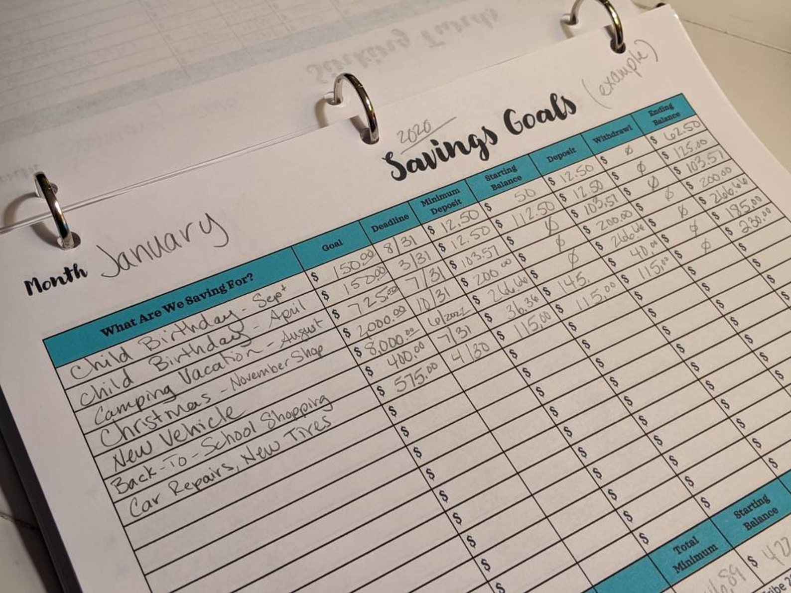 Savings Goals Printable Budget Binder Printable Savings - Etsy