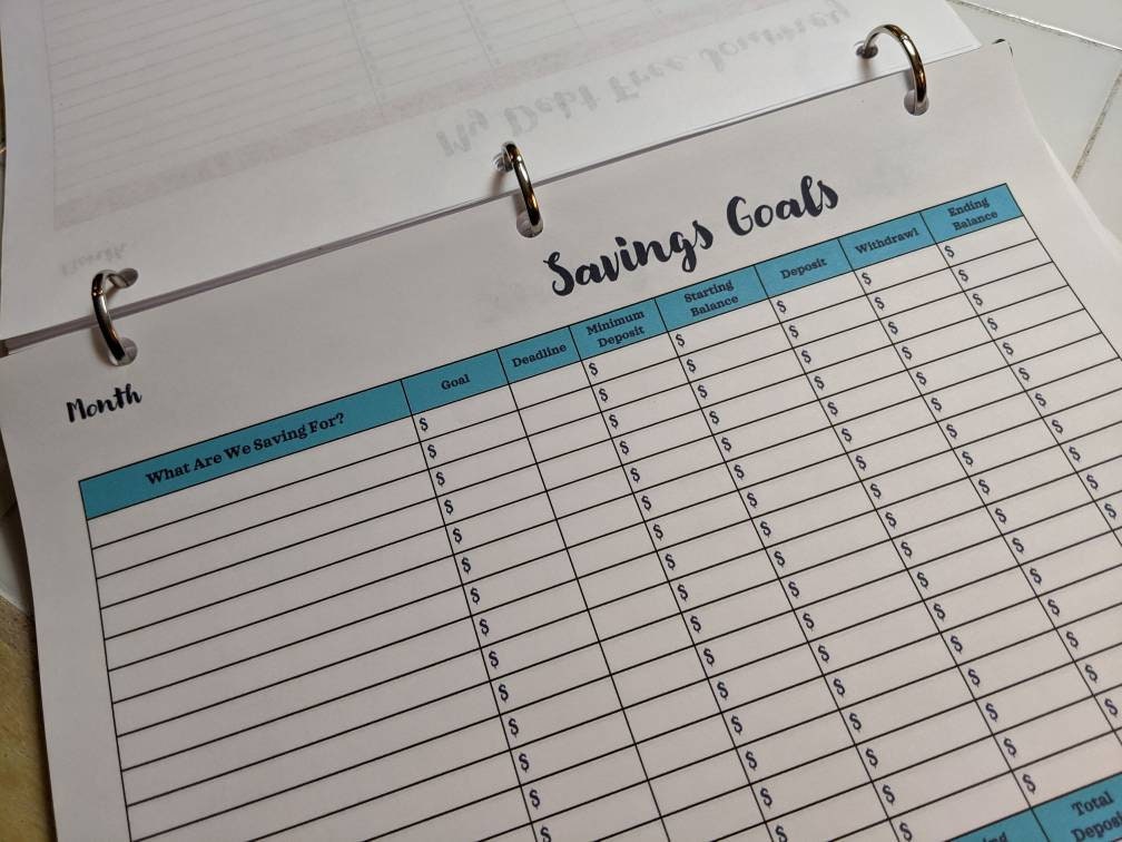 Savings Goals Printable Budget Binder Printable Savings Tracker Sinking ...