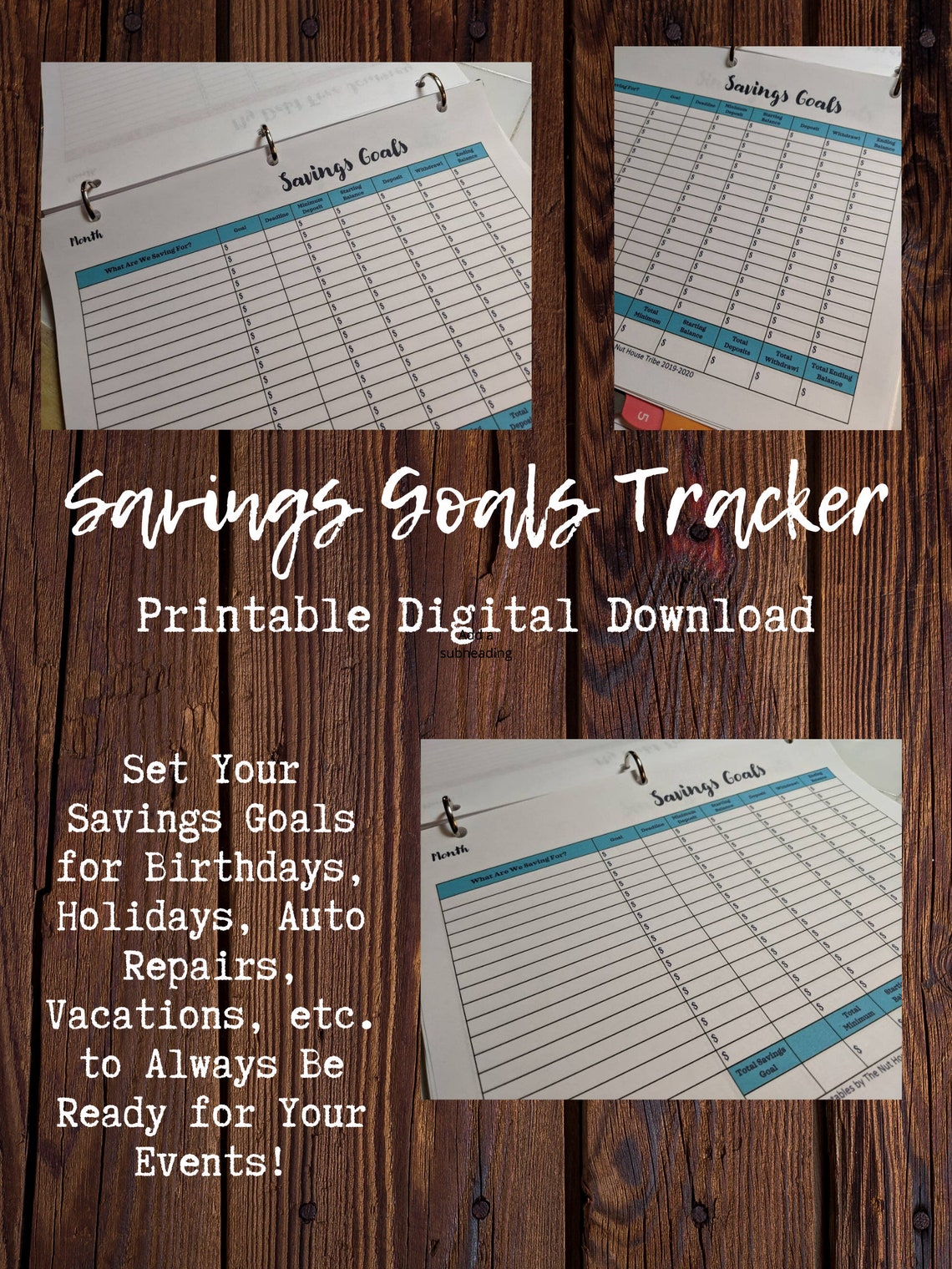 Savings Goals Printable Budget Binder Printable Savings - Etsy