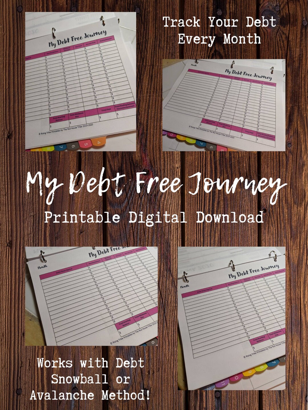 Debt Tracker Debt Free Journey Budget Binder Debt Free Budget Planner