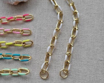 Carabiner Enamel Chain Necklace // 8x13