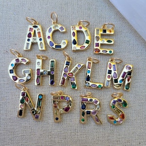 Multi Letter Charm // CZ // Carabiner // Necklace
