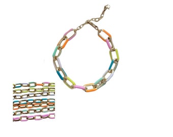 Enamel Chain Bracelet // 8x13