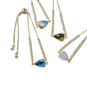 Gem Slider Bracelets // Adjustable