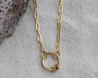 Circle Carabiner Necklace  // Screw