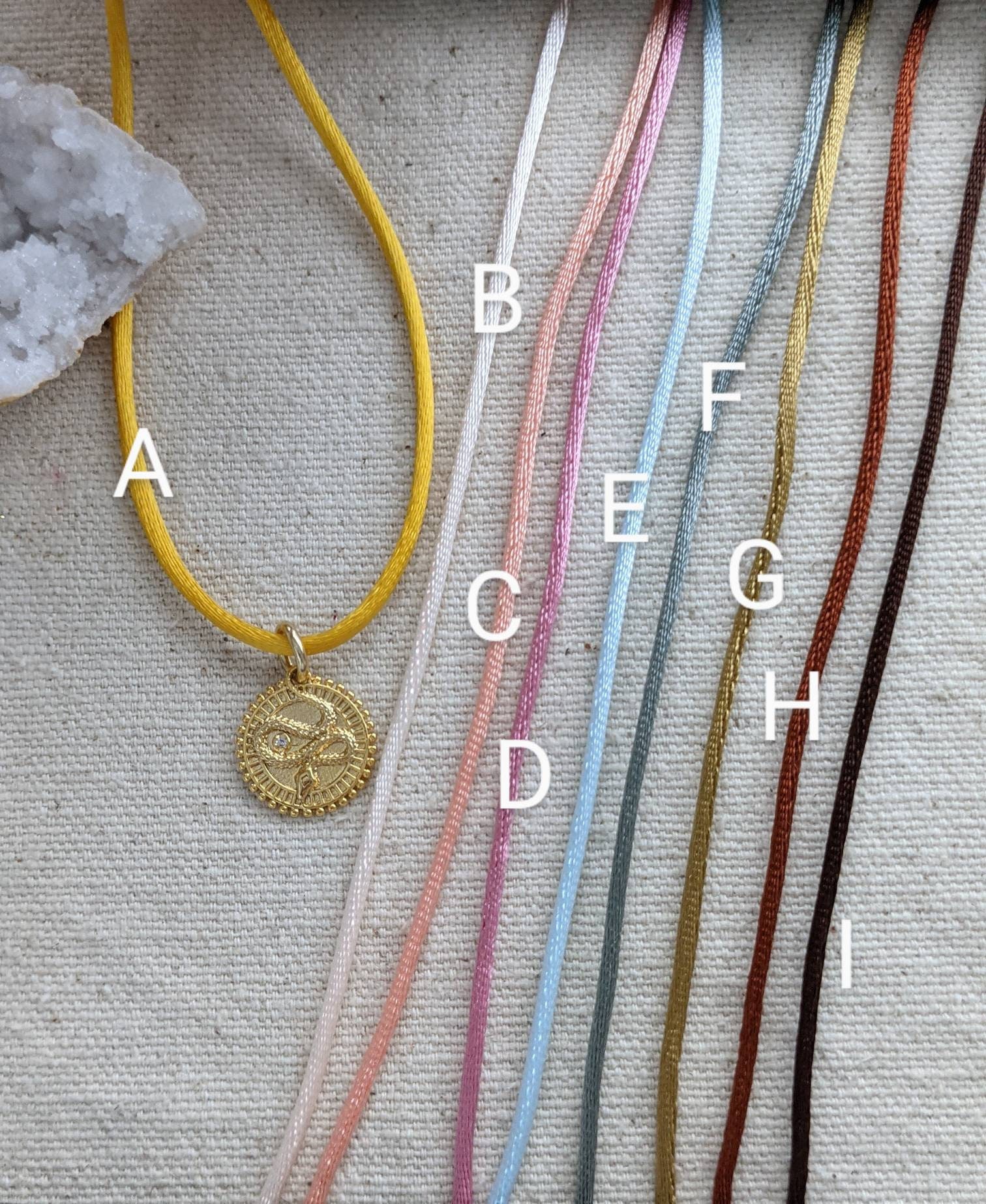 Silk Cord Necklace // Sterling Closure // For Charms Etsy