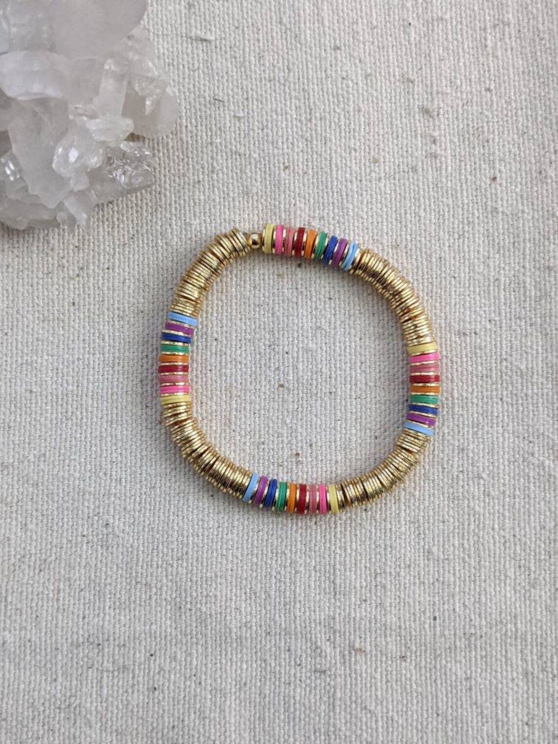 Rainbow Heishi Bracelet // Disc // Multi Color - Etsy
