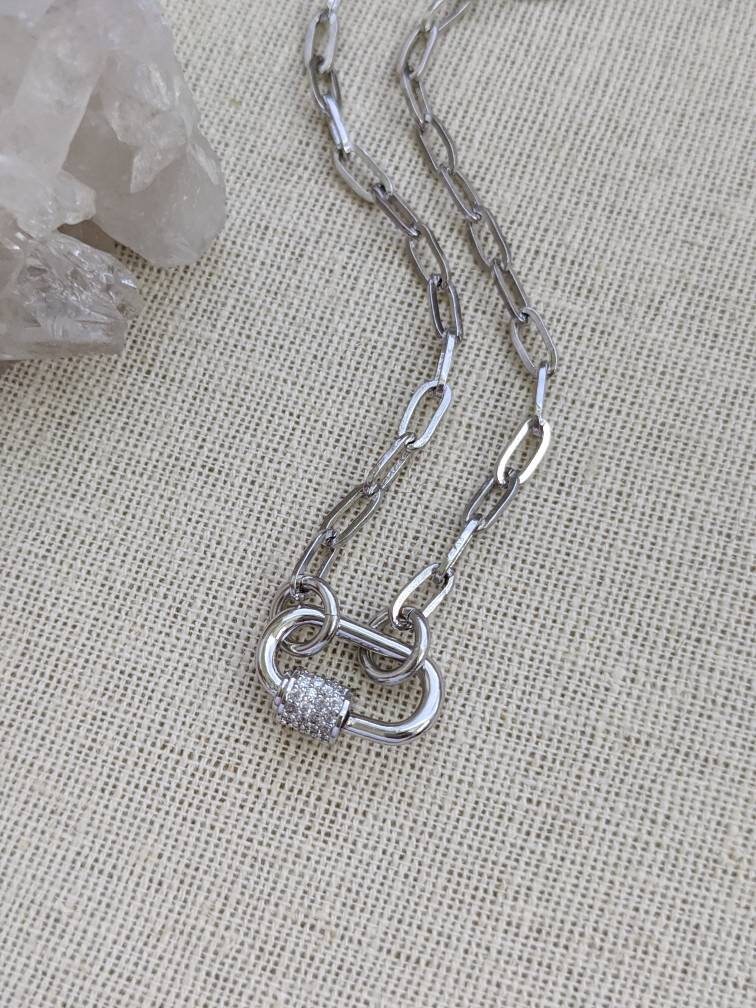 Silver Carabiner Chain // Paperclip Chain // 8x3.5mm - Etsy