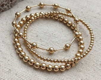 14K Gold Filled Bracelets // Beaded
