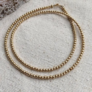 3mm // 14k Gold Filled Necklace // Beaded