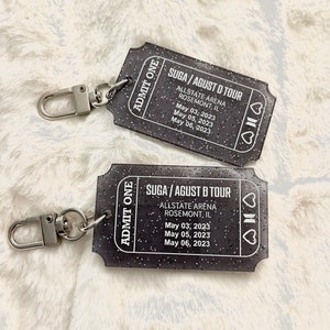 Agust D Suga Concert Tour Keychain Allstate Arena Gift for Her Valentines Day Present Holiday Gift Galentines Day Kpop Gift