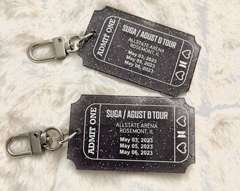 Agust D Suga Concert Tour Keychain Allstate Arena Gift for Her Valentines Day Present Holiday Gift Galentines Day Kpop Gift