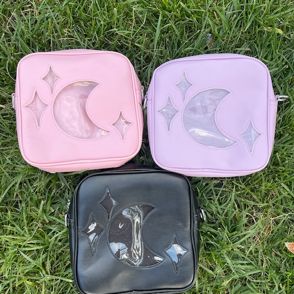 Moon Ita Pin Tasche Geldbörse Rucksack Celestial Pastel Goth Astrologie Halloween Spooky Geschenk für Sie Weihnachtsgeschenk Urlaub Freund Geburtstag