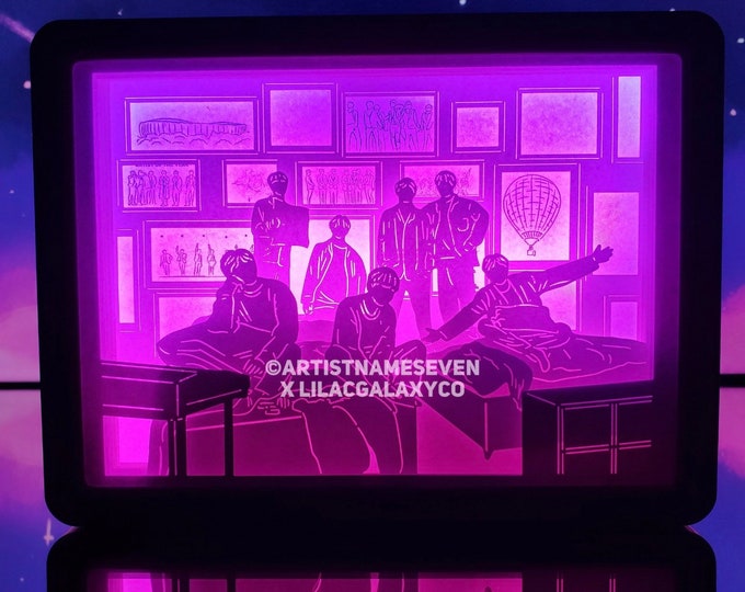 Featured listing image: Kpop Gift BTS Life Goes On Light Box Gift for Her Christmas Present Holiday Friend Birthday Aesthetic Nightlight Aesthetic Room Decor
