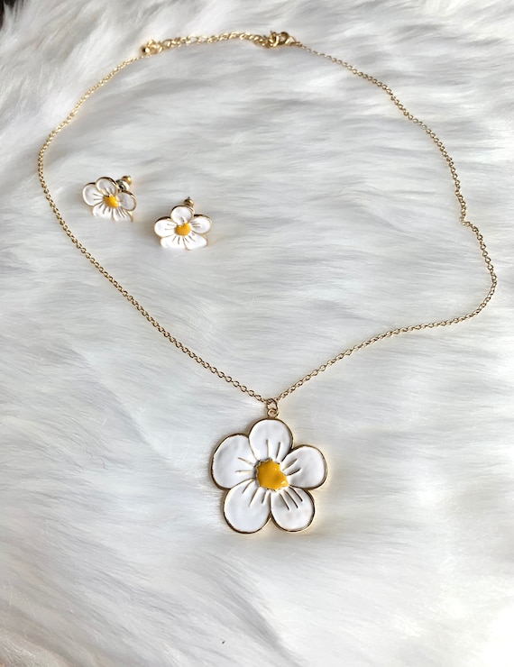 BTS Jimin Birth Flower Necklace Earring Set Gift for Her