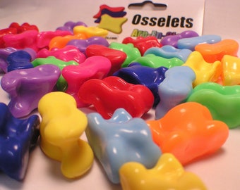 Jeu d' Osselets en Plastique - Plastic Jacks Game - Knucklebone - Oslets