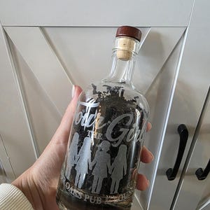 Monogrammed Glass Bottle (375 ml): Engraved Bridal Party Gift