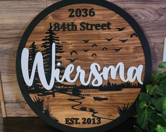 Lake House Address Sign