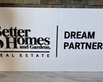 Acrylic Business Logo Sign: Black and White