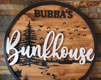 Custom Guest Room Size, Personalized Bunkhouse Sign, Bed and Breakfast Decor, Gift for Parents House, Last Name Sign, Housewarming