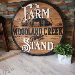 Custom Wood Sign: Personalized Round Plaque, Logo Design (indoor Only ...