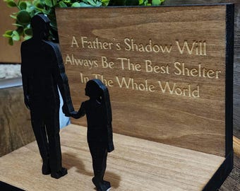 Custom Father Daughter Gift, Desk Decor for Dad, Father's Shadow