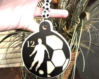 Personalized Soccer Player Ornament for Christmas