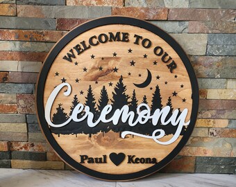 Celestial Wedding Welcome Sign: Starry Night Ceremony Decor