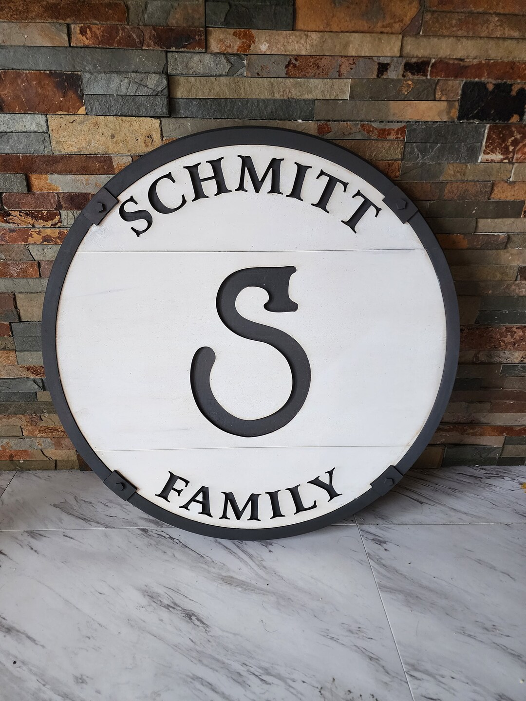 Custom Family Name Wood Sign: Ranch Style Monogram Decor - Etsy