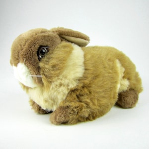 Beautiful Vintage 90s Fiesta 15" Natural Realistic Laydown Bunny Rabbit Easter Plush Stuffed Animal