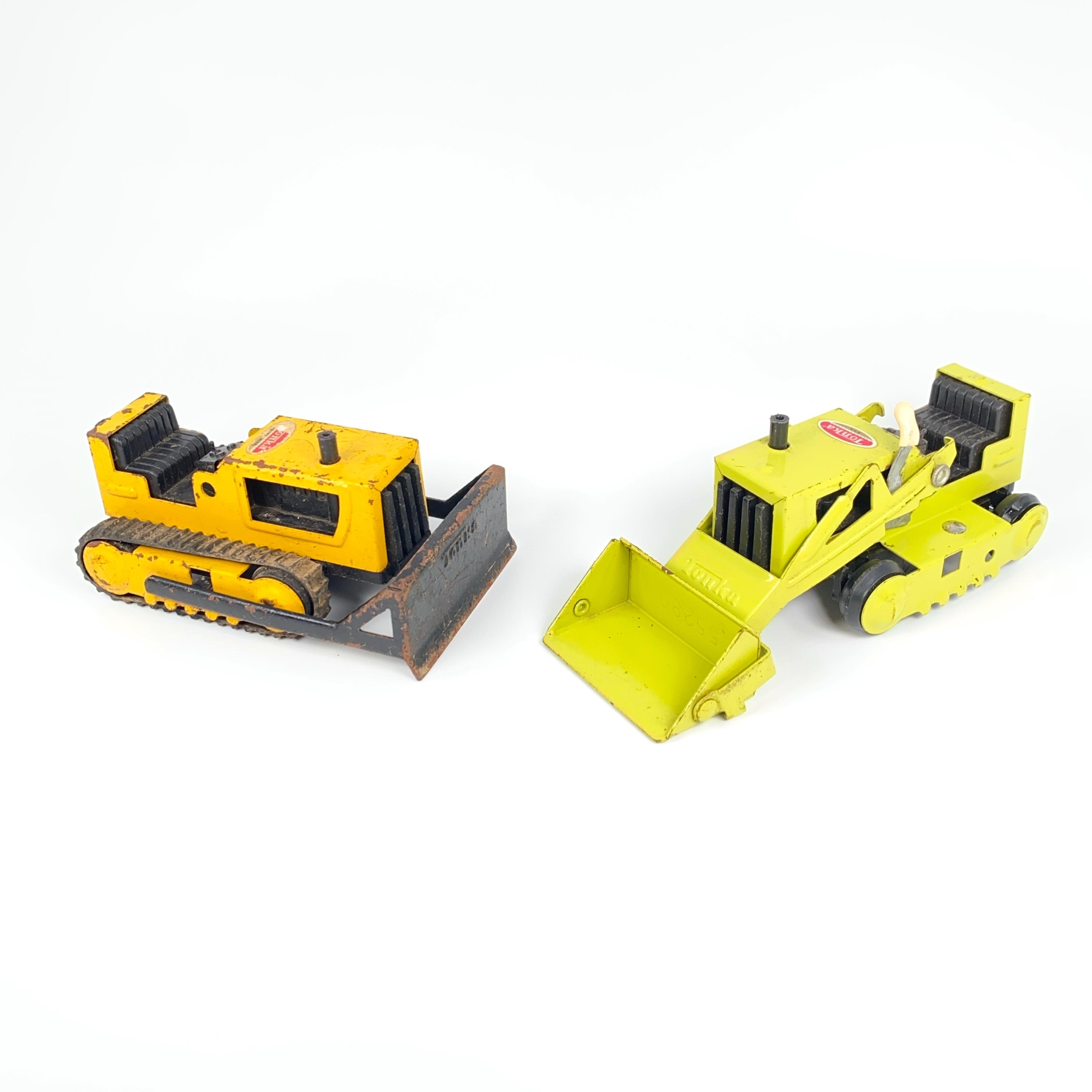 Tonka Minis Lot- 1960s Yellow Bulldozer Mound Minn, 1970s Green