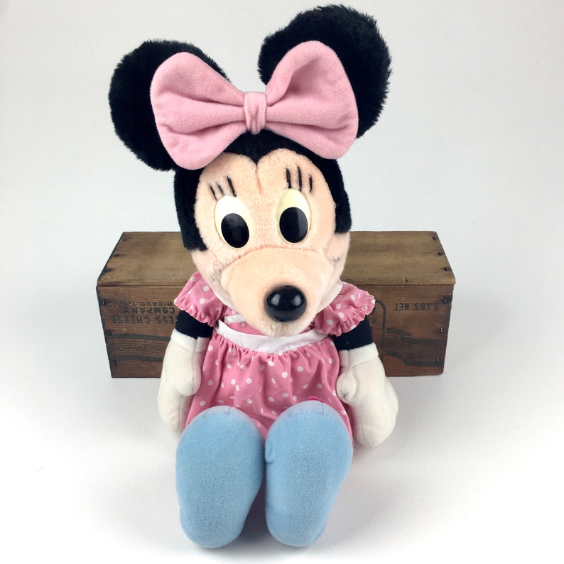 Vintage Disney Playskool Minnie Mouse Pink Polka-Dot Dress 16" Plush Stuffed Animal Toy, Hasbro 70135 image 4