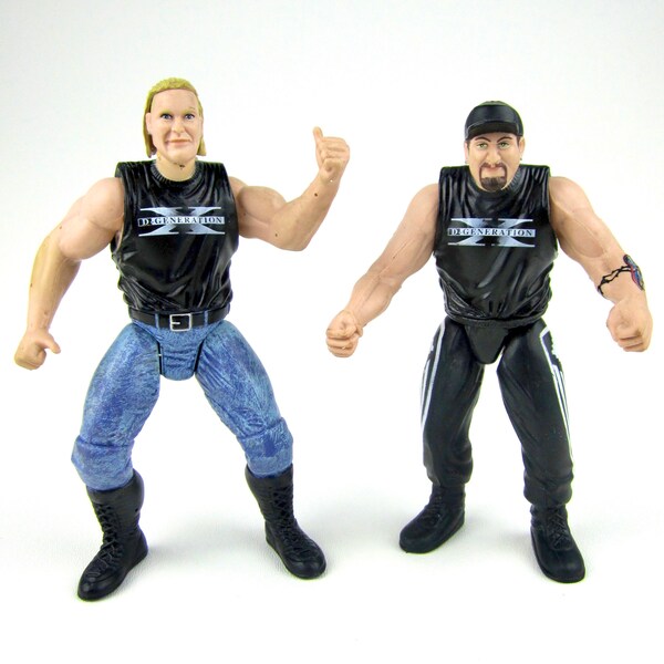 1998 Jakks Pacific WWF Billy Gunn & Road Dogg, Off the Mat, Tag Team DX Wrestling Action Figures, WWE wcw Retro Wrestlers