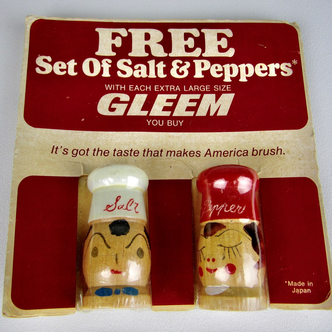 Rare Vintage 1960s Promotional Gleem Toothpaste Wooden Salt Etsy