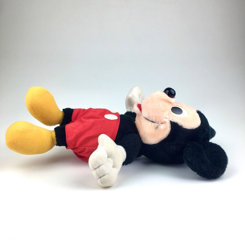 Vintage 80s Disney Playskool 16" Mickey Mouse Red Pants White Buttons Plush Stuffed Animal Toy, Hasbro image 6