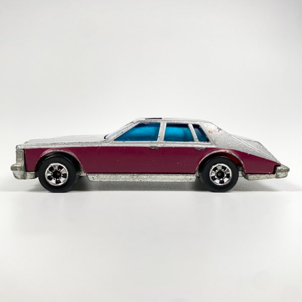 Vintage 1980 Hot Wheels Cadillac Seville Silver Plum Maroon Burgundy Diecast #1698 -Hong Kong