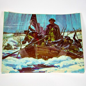 Disque sur une carte postale- 33 1/3 t/min stéréophonique- vintage 1975 WASHINGTON CROSSING The DELAWARE- (non perforé/non posté !)