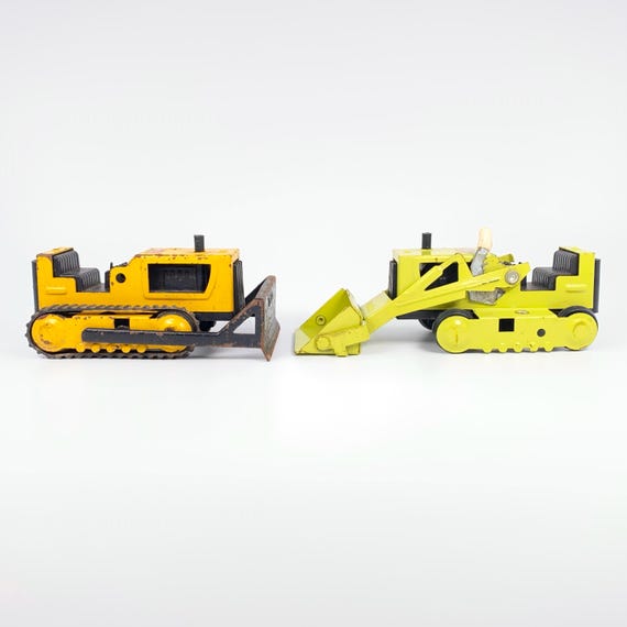 Tonka Minis Lot- 1960s Yellow Bulldozer Mound Minn, 1970s Green