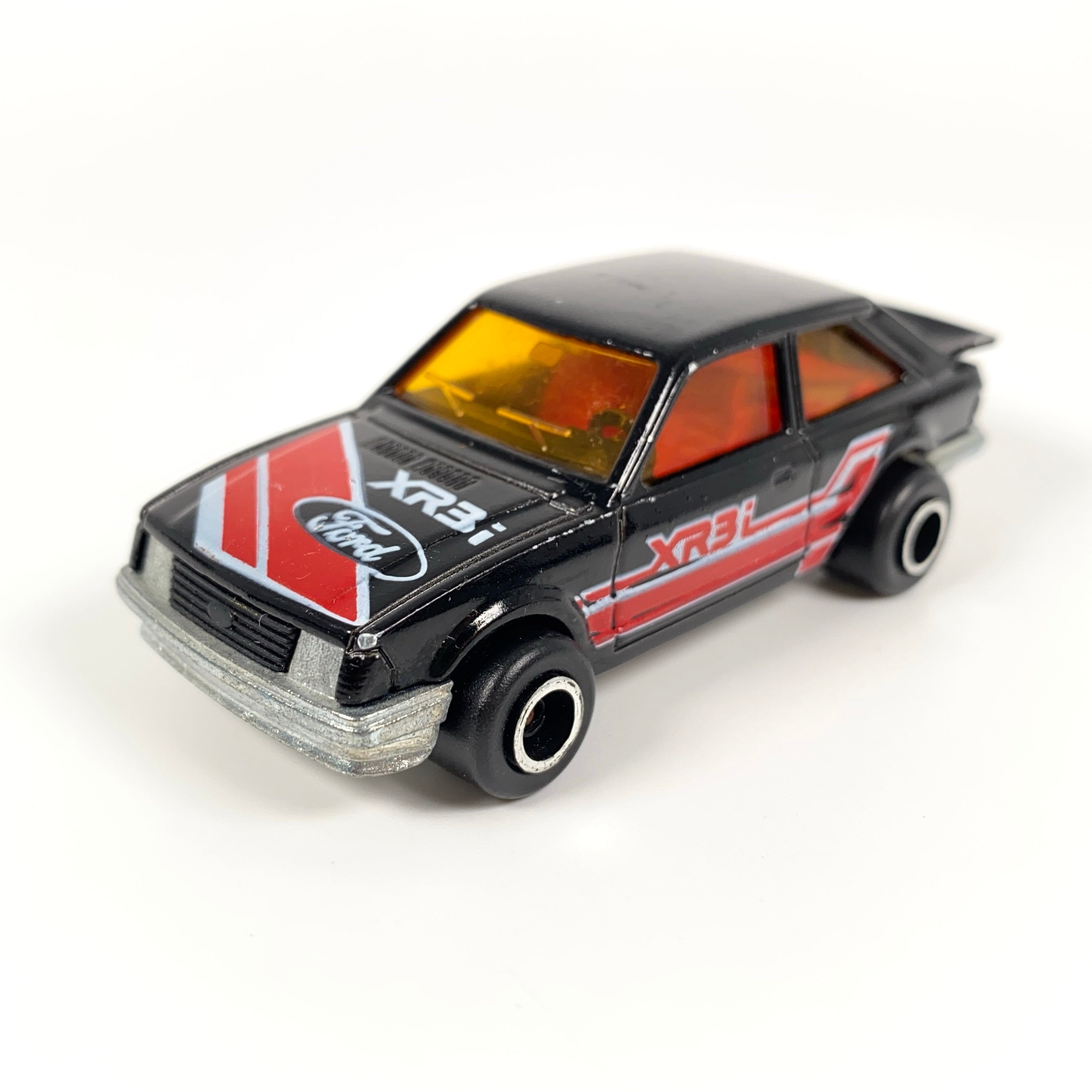 Vintage Majorette 212 Ford Escort Xr3i Rally Car Black Hatchback