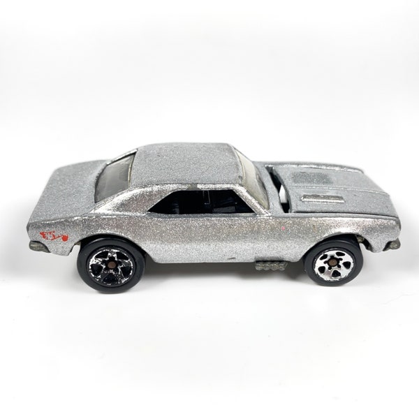 Vintage 1982 Hot Wheels '67 Chevy Camaro Metallic Silver Opening Hood 1/64