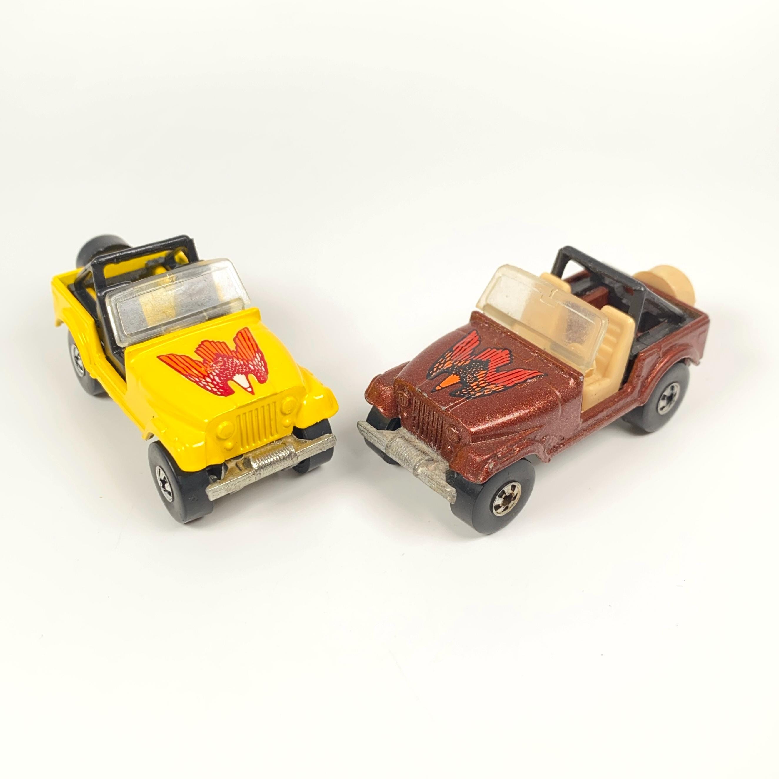 Lot of Vintage Hot Wheels 1981 Yellow Metallic Brown Jeep CJ-7