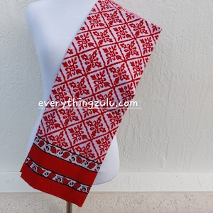 Red Njeti Fabric. African spirituality fabric. Ibhayi lamadlozi. Ndaue. Ihiya.