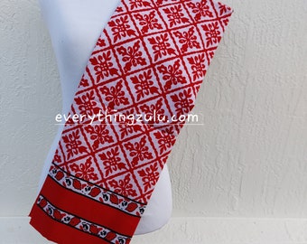 Red Njeti Fabric. African spirituality fabric. Ibhayi lamadlozi. Ndaue. Ihiya.