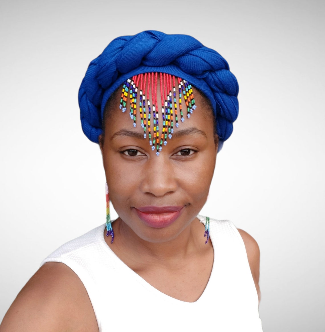 South African beaded Zulu tassel necklace/headband. Tribal Etsy