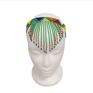 Beaded Zulu tassel necklace/headband. Tribal Zulu women Jewelry.