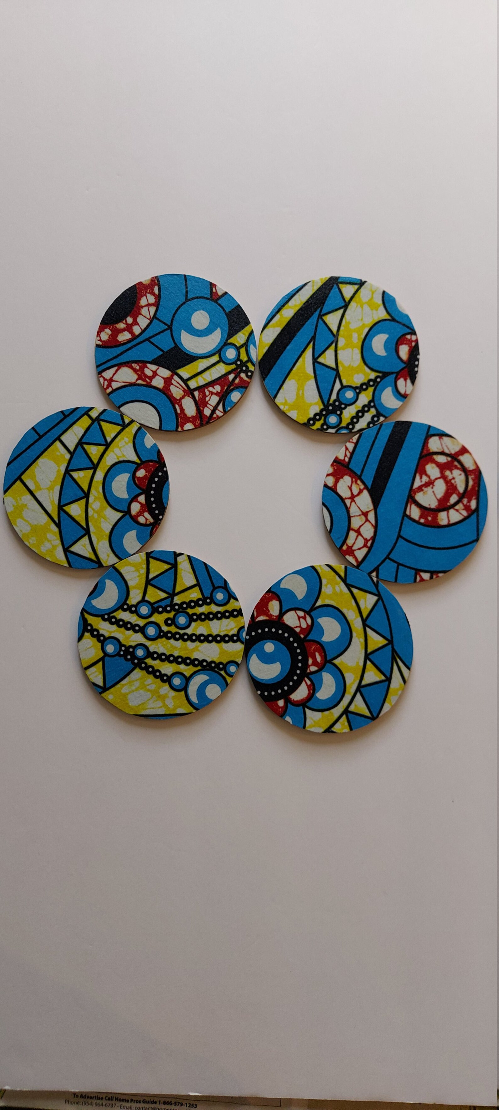 6 African Print Coasters. Ankara Coasters. Afrocentric Etsy