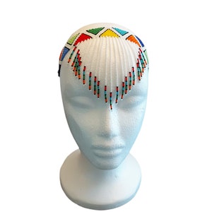 Beaded Zulu tassel necklace/headband. Tribal Zulu women Jewelry.