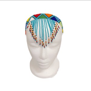 Beaded Zulu tassel necklace/headband. Tribal Zulu women Jewelry.